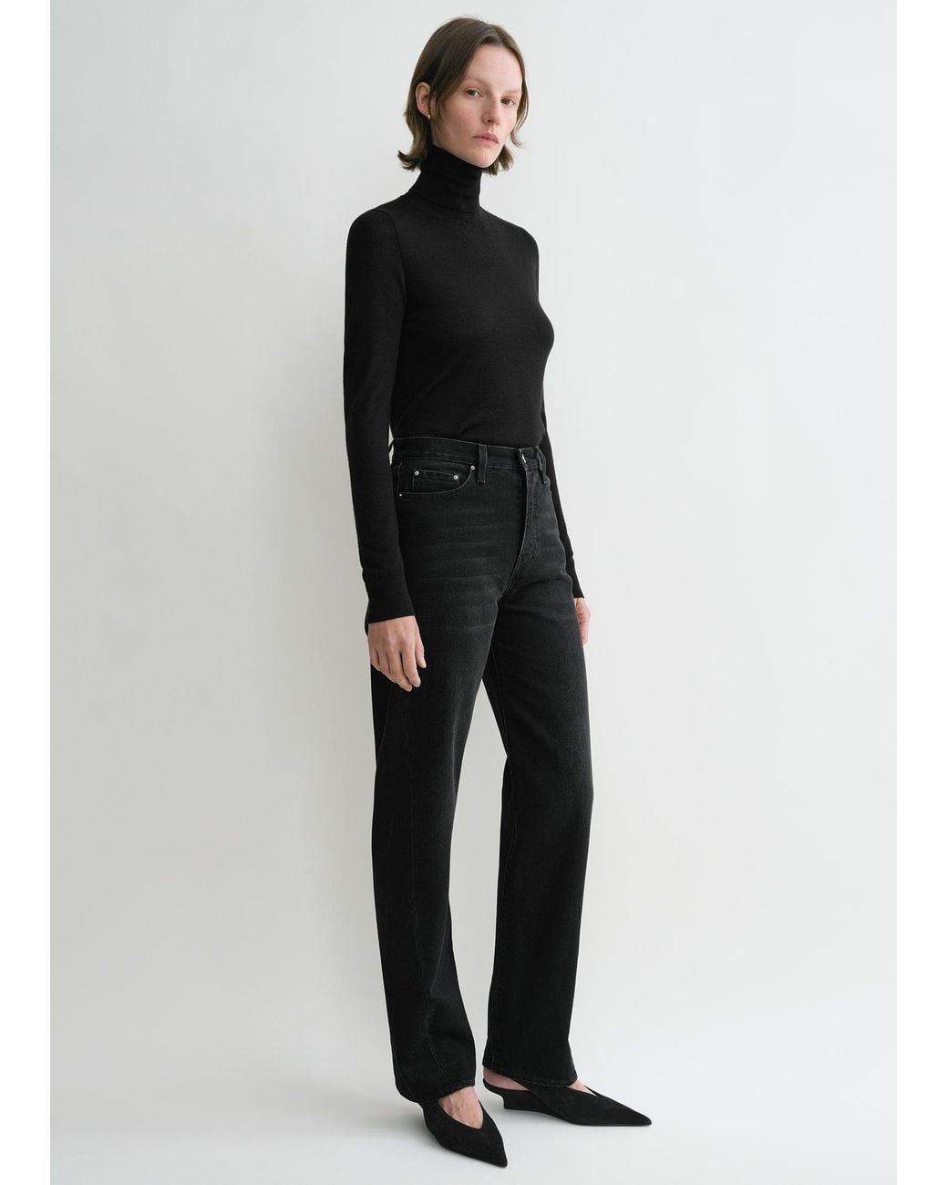 Totême  Black Twisted Seam Denim Full Length