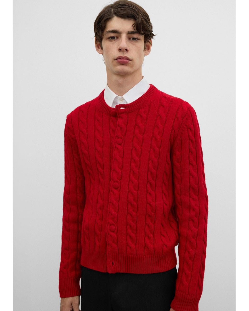 Totême Red Cable Cardigan