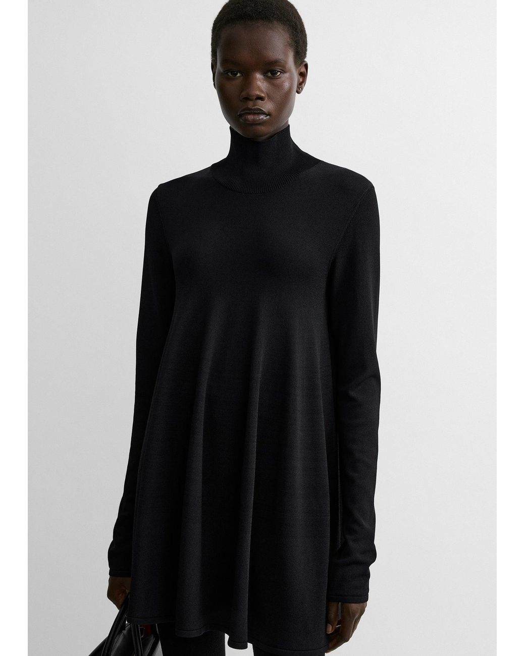 Totême Black Crepe Turtleneck Top