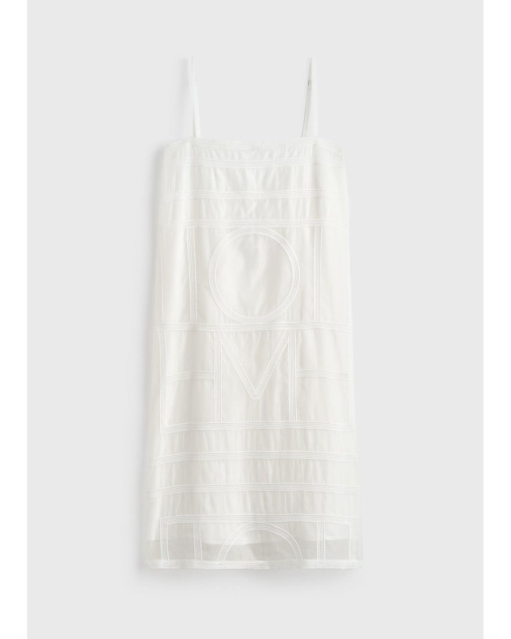 Totême White Monogram Cotton Voile Dress