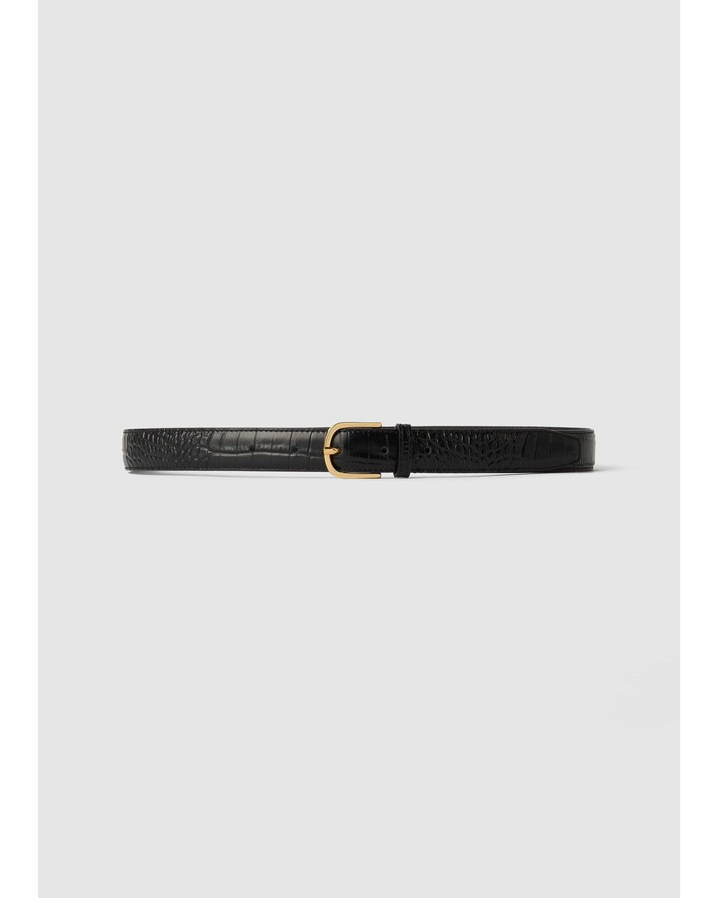 Totême White Slim Croco-Embossed Belt