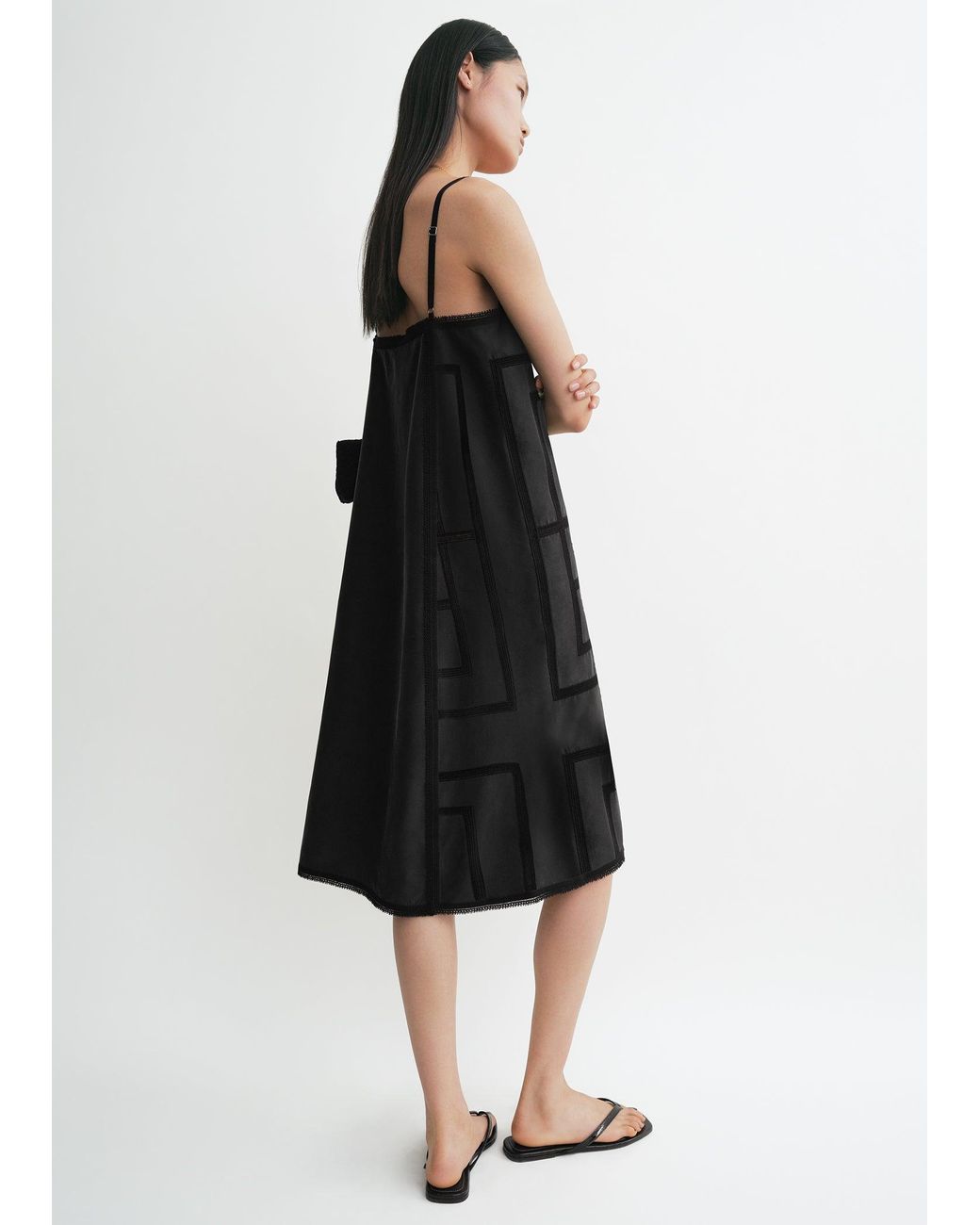 Totême Black Monogram Silk Dress