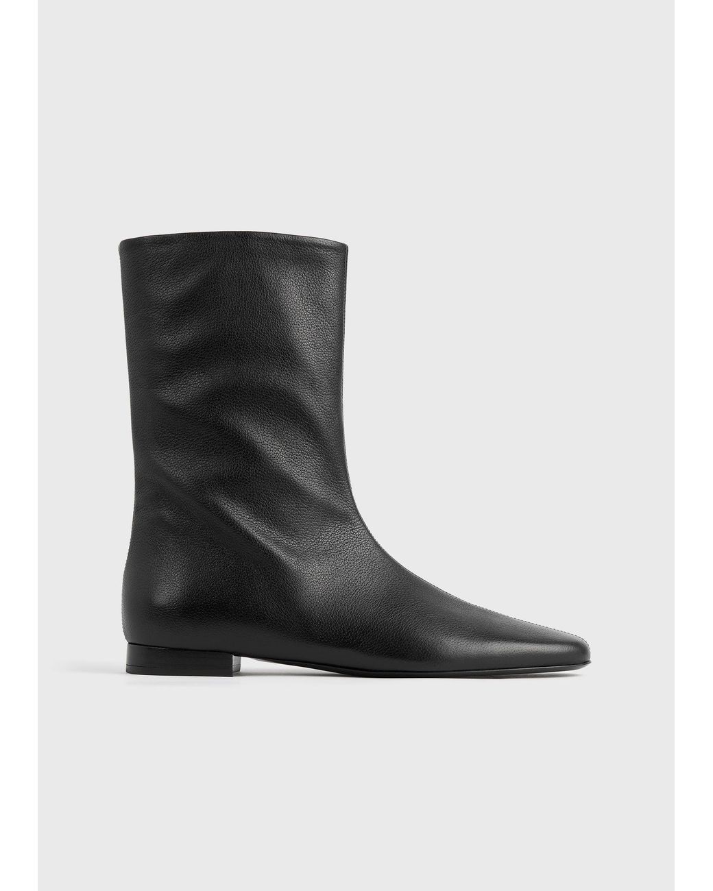 Totême Black Grained-Leather Ankle Boots