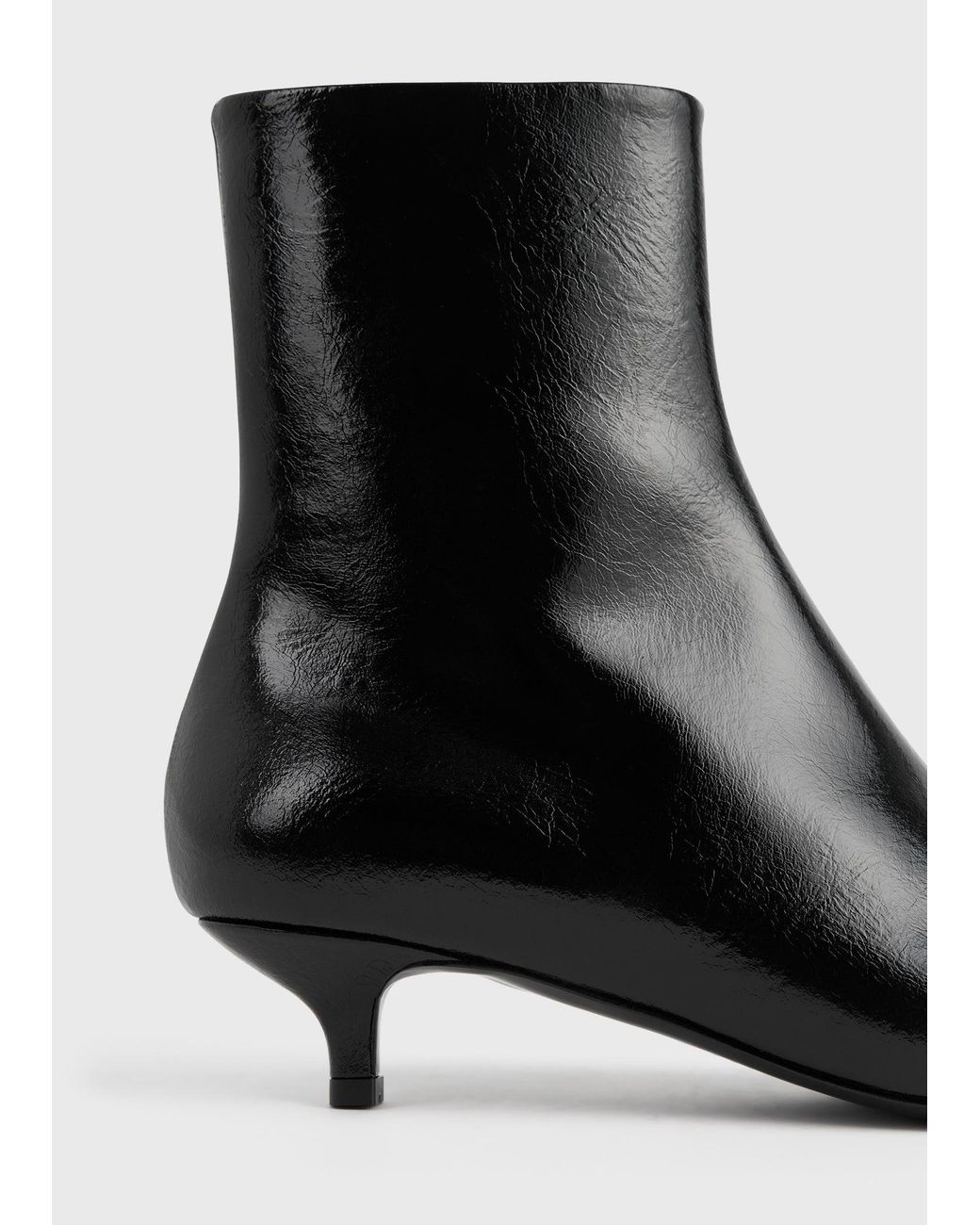 Totême  Black Slim Naplack Ankle Boots