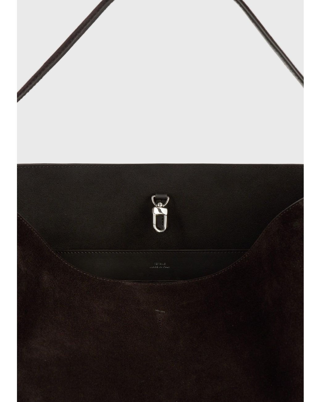 Totême Black Medium Belted Suede Tote