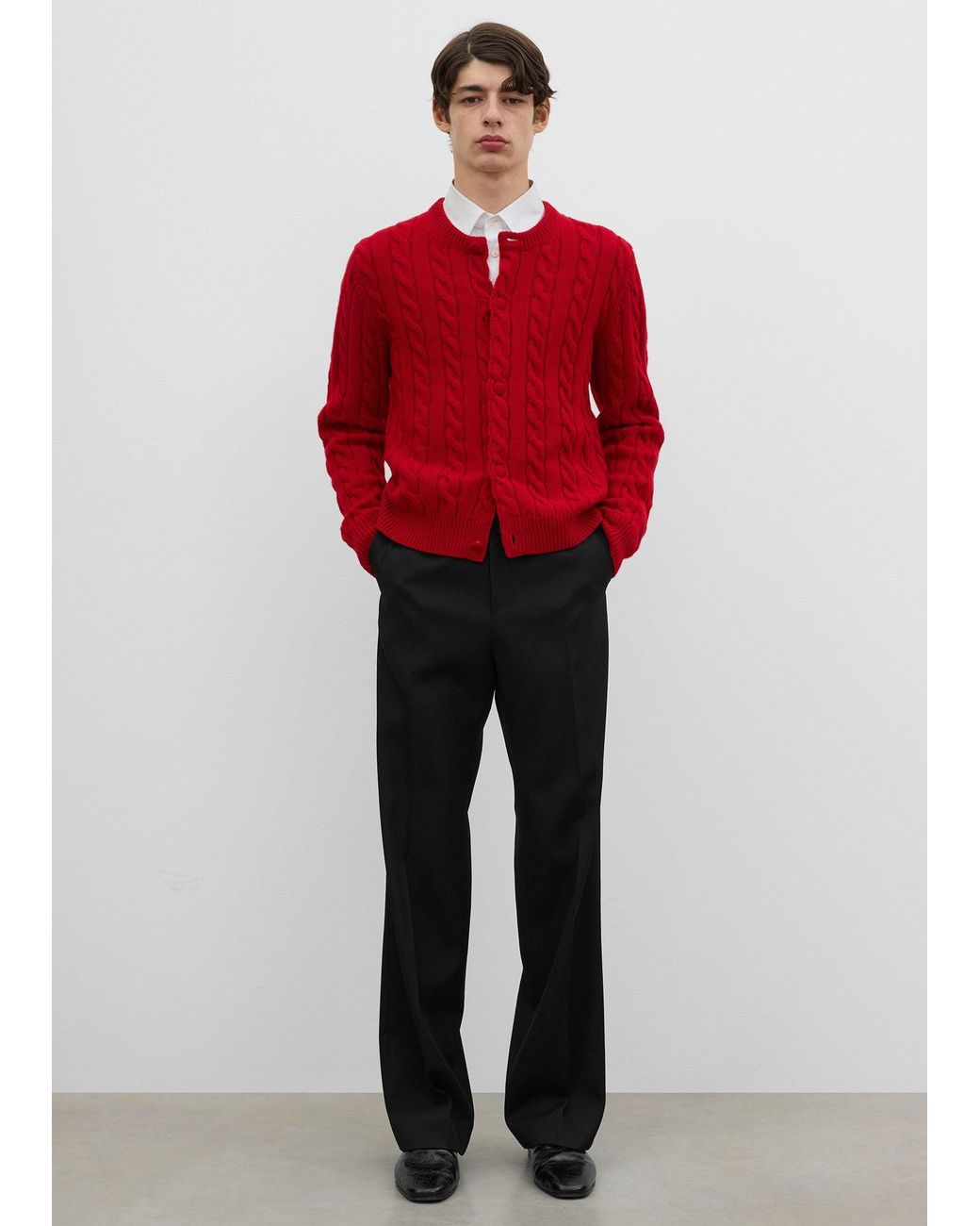 Totême Red Cable Cardigan