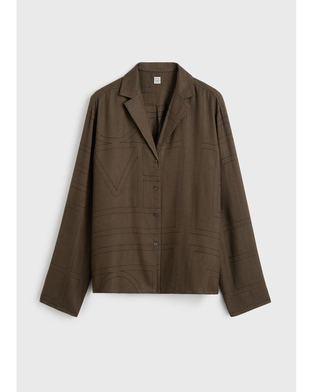 Totême Brown Monogram Flannel Pj Top