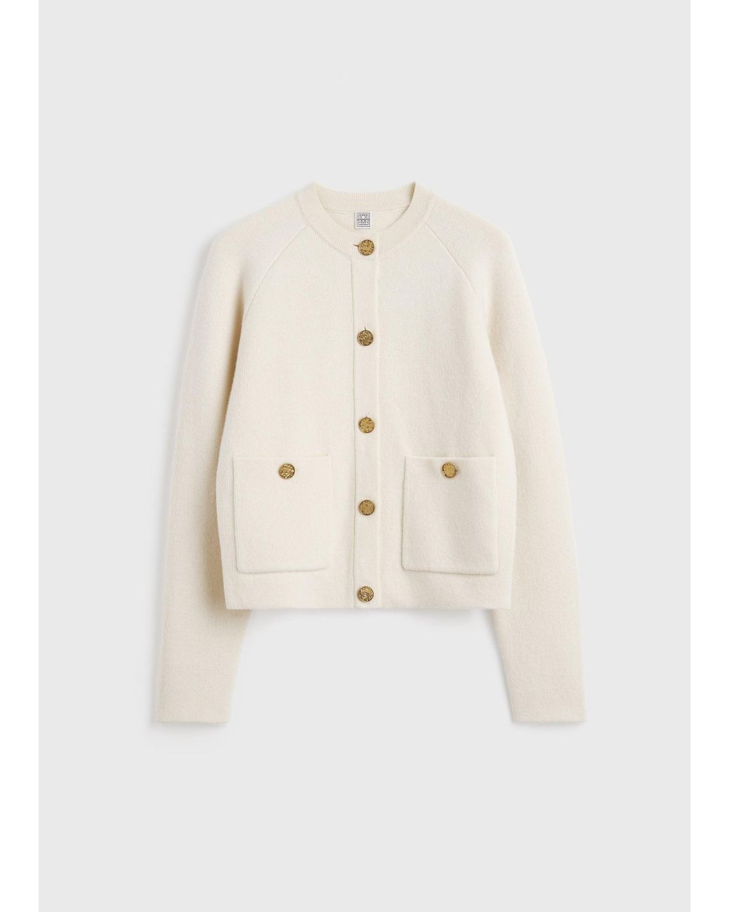 Totême Natural Hammered Button Cardigan