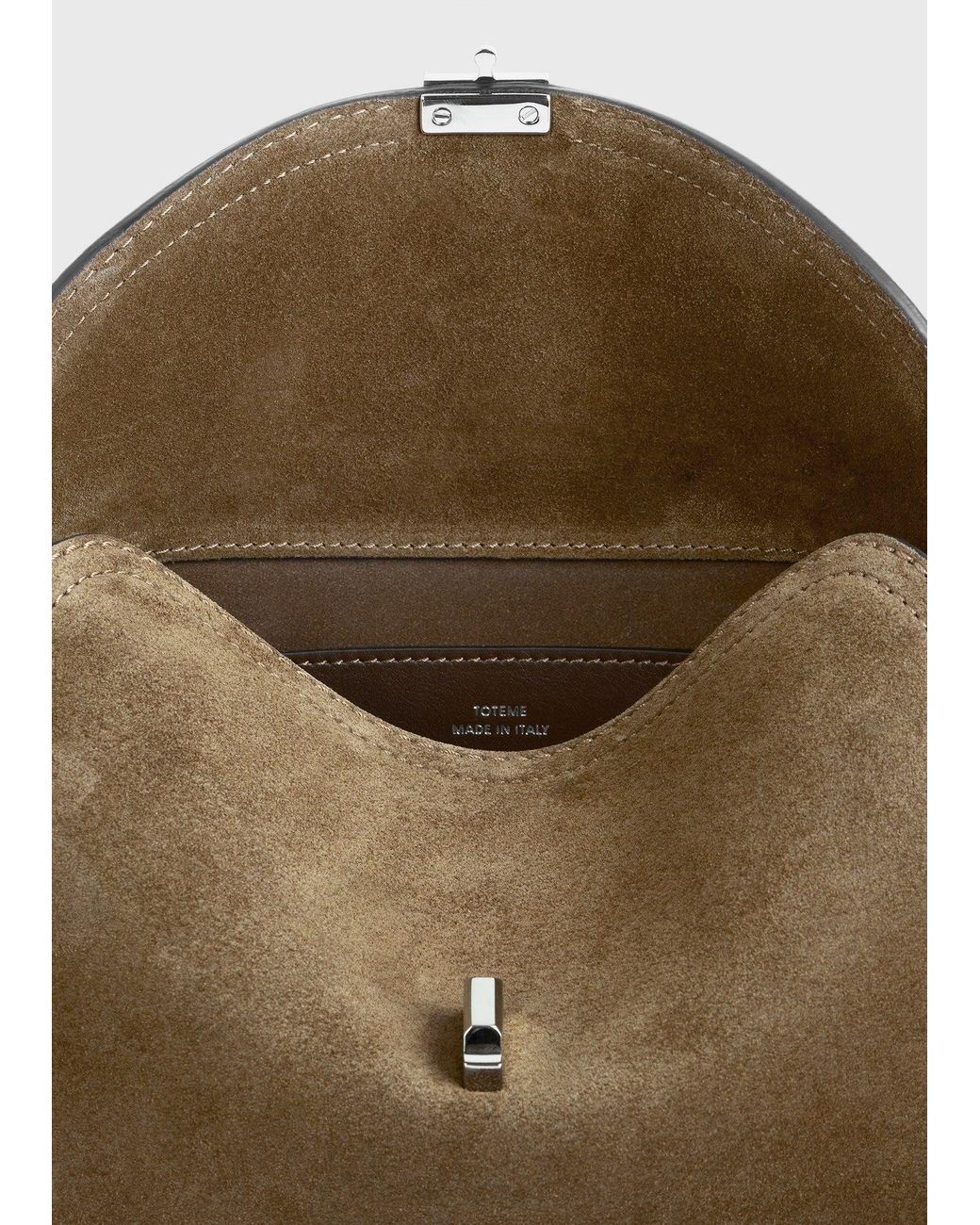 Totême  Natural T-Lock Suede Clutch