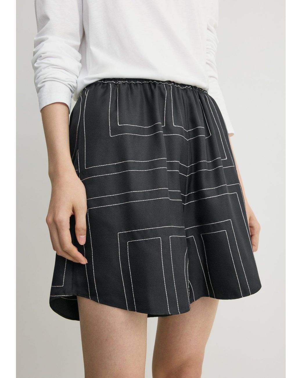 Totême White Monogram Silk Pj Shorts