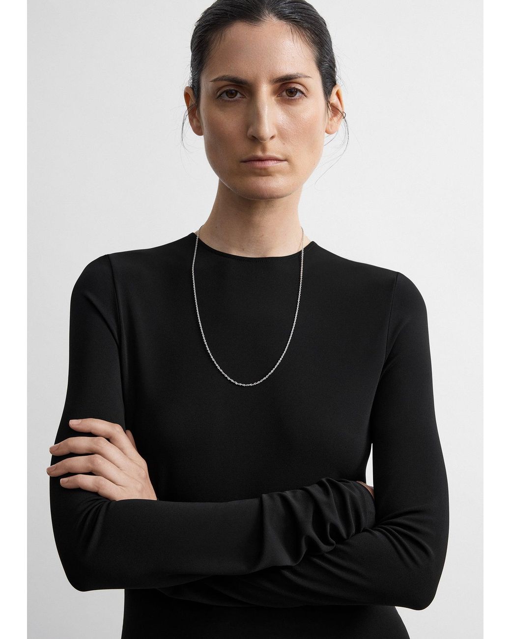 Totême Black Long-Sleeve Everyday Dress