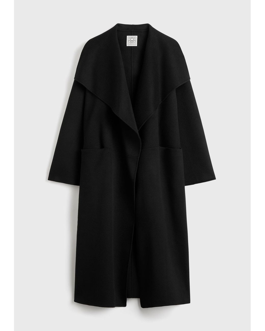 Totême Black Signature Doublé Long Coat