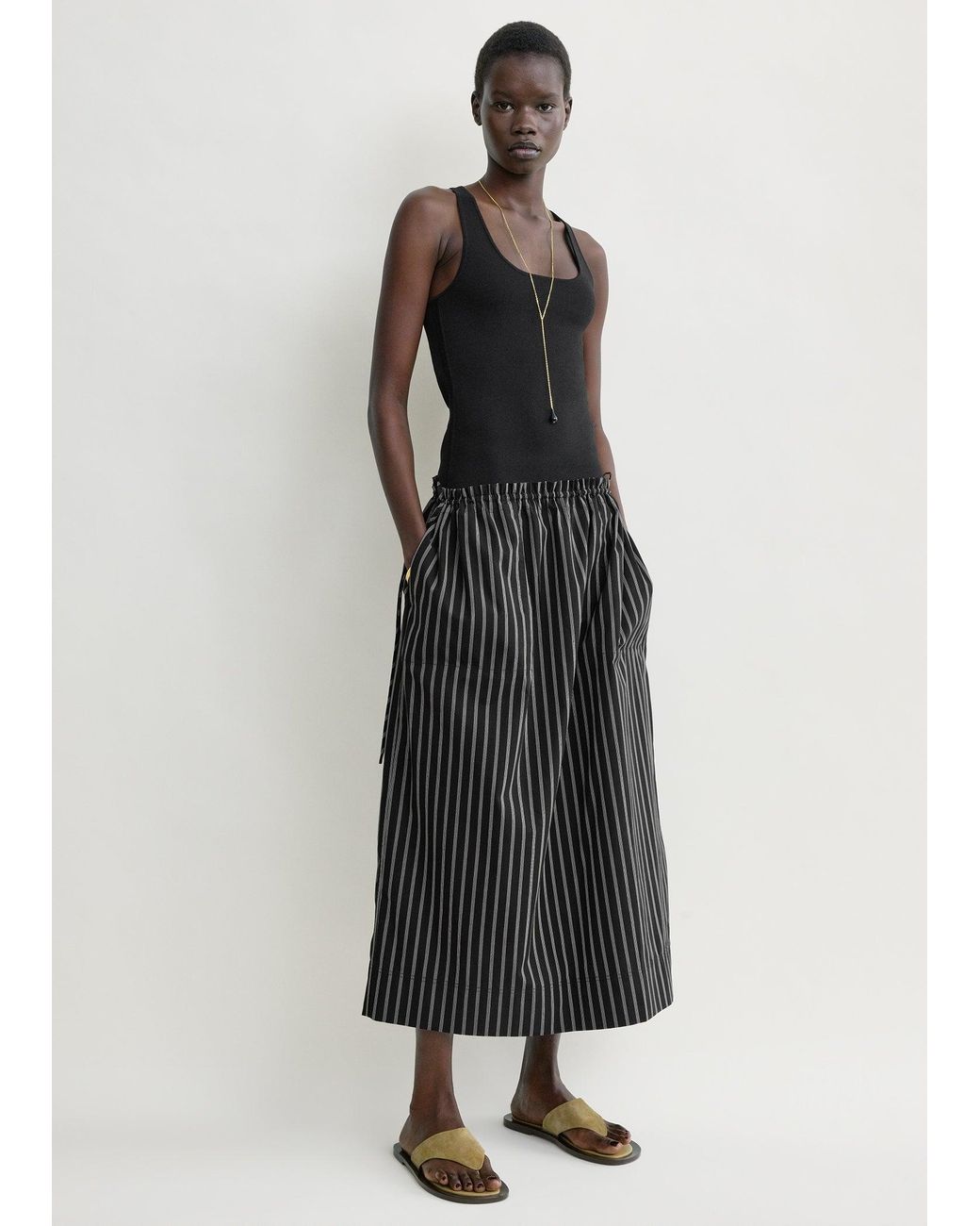 Totême Multicolor Striped Drawstring Skirt