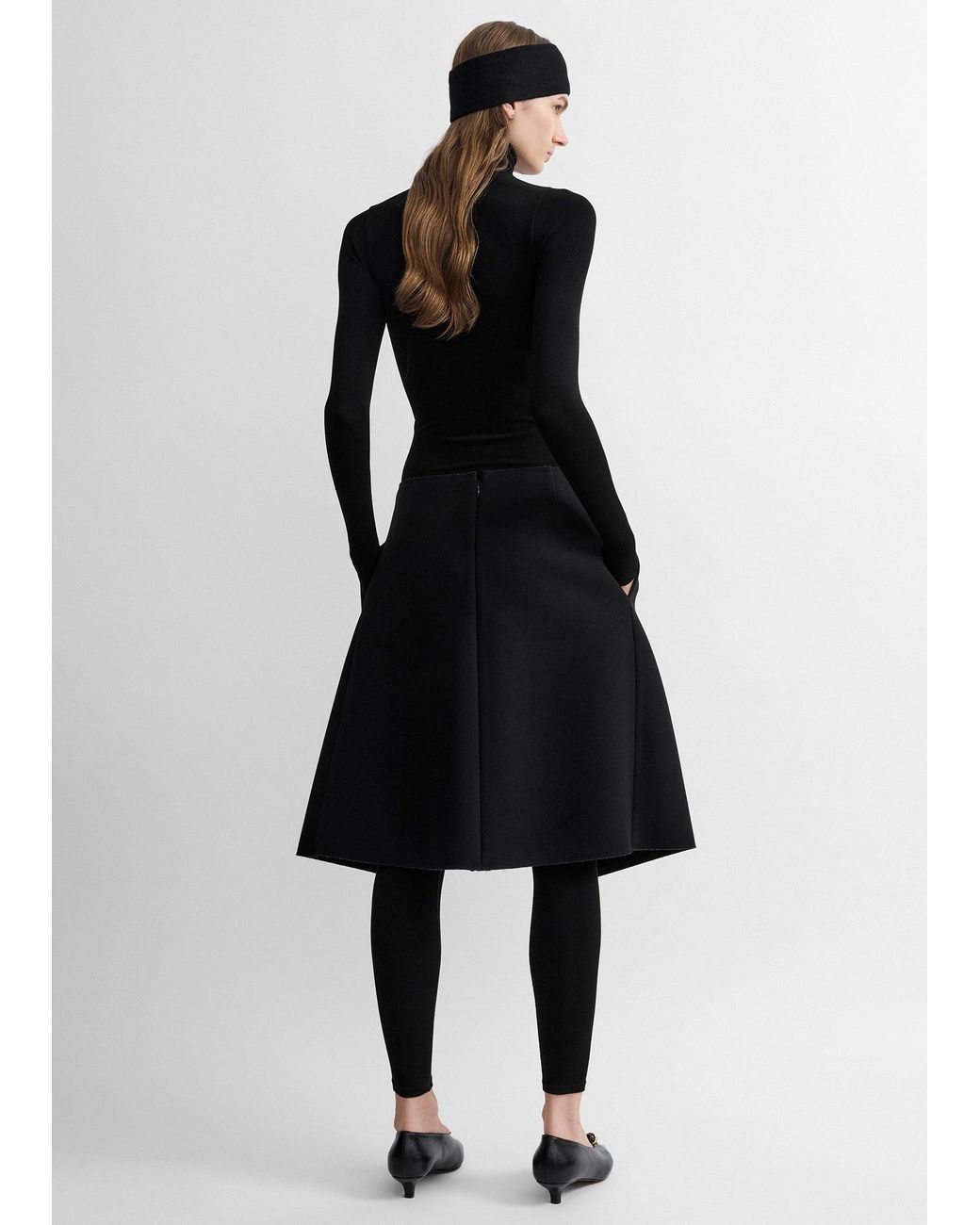 Totême Black Slit Scuba Skirt