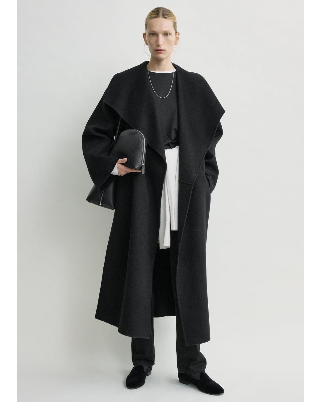Totême Black Signature Doublé Long Coat