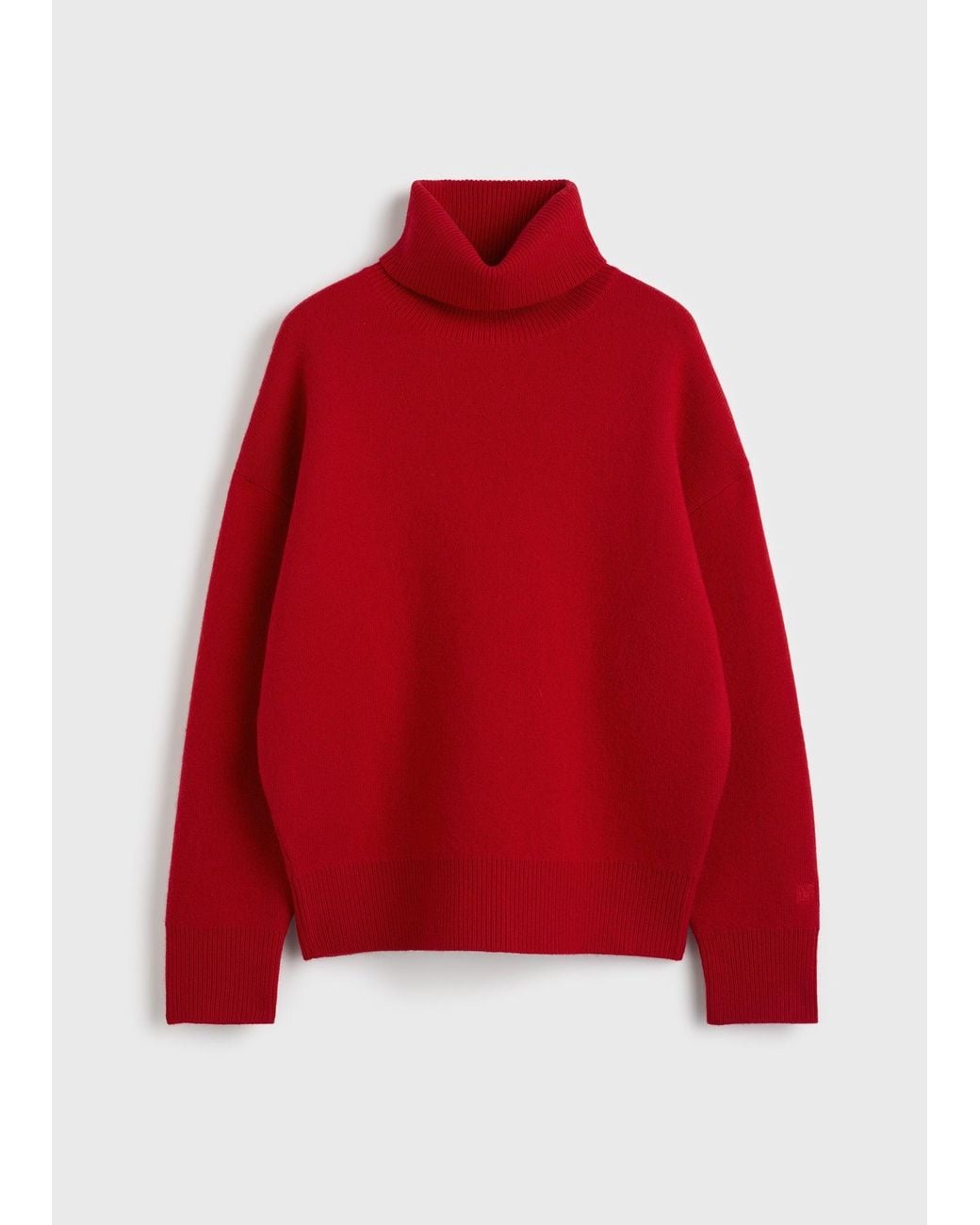 Totême Red Double-Knit Turtleneck