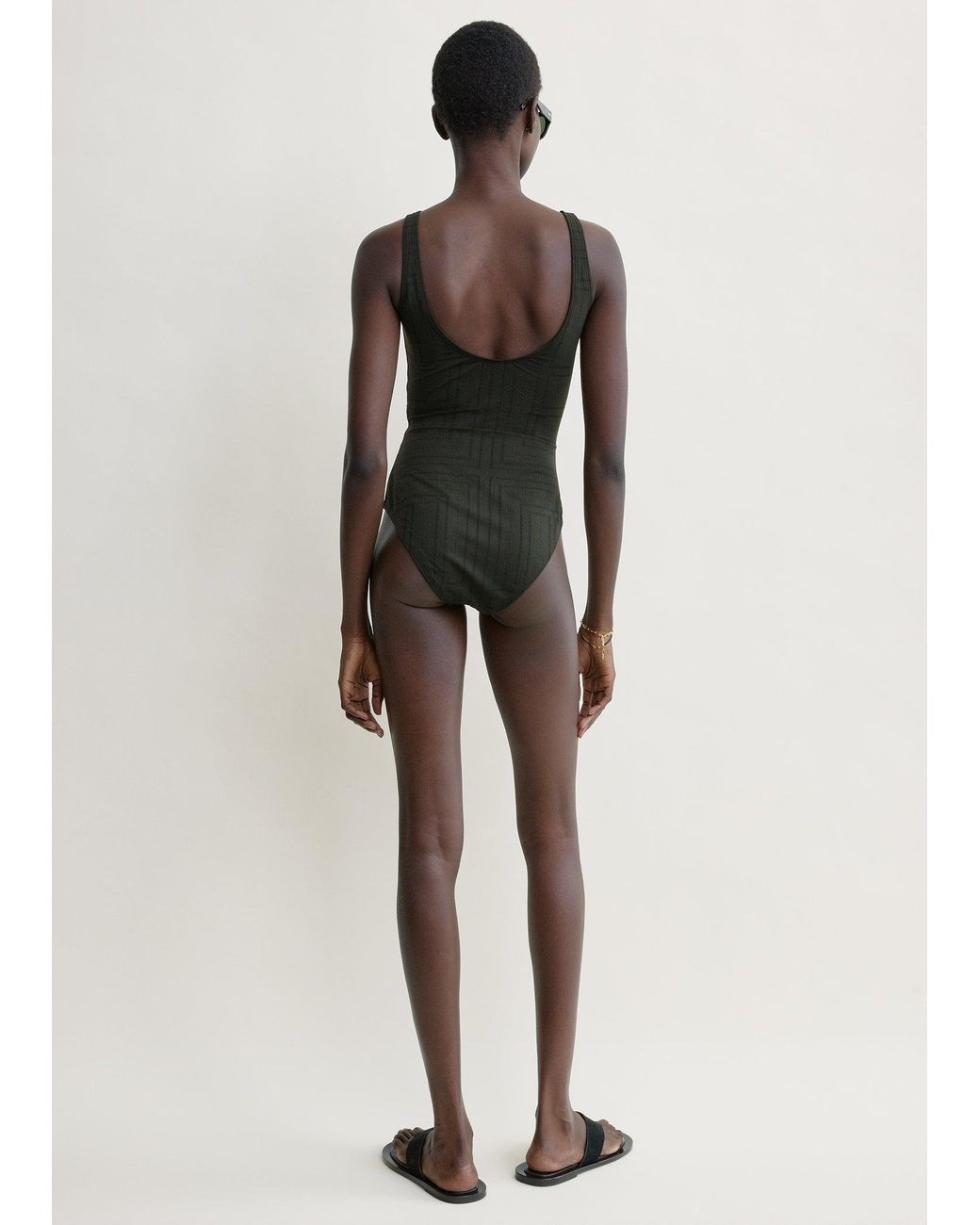 Totême Natural Monogram Pointelle Swimsuit