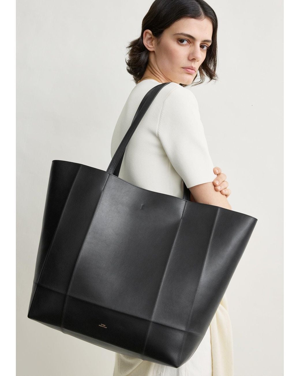 Totême Black Roam Leather Tote