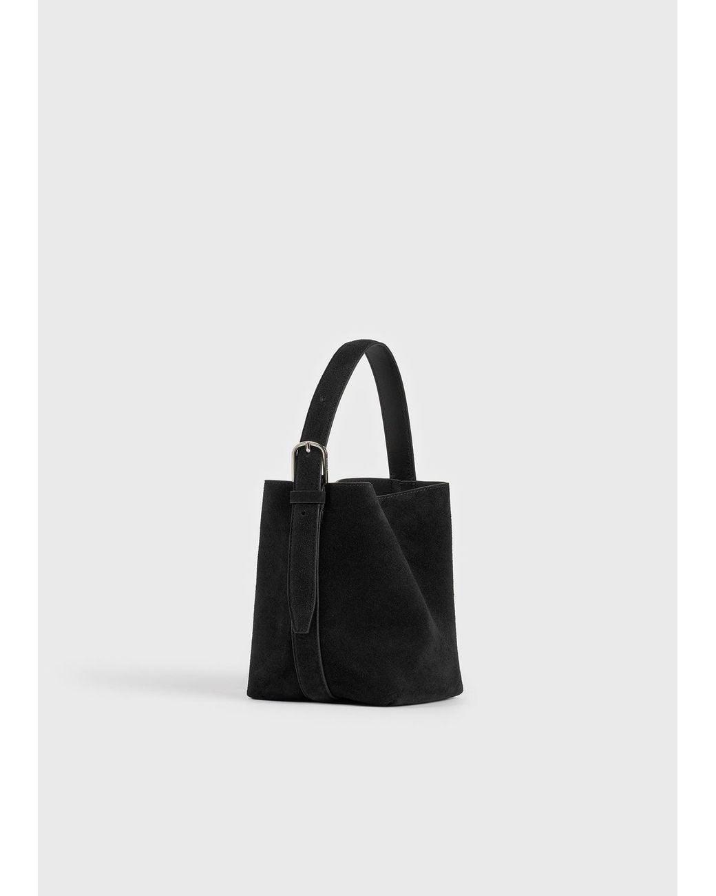Totême  Black Small Belted Suede Tote