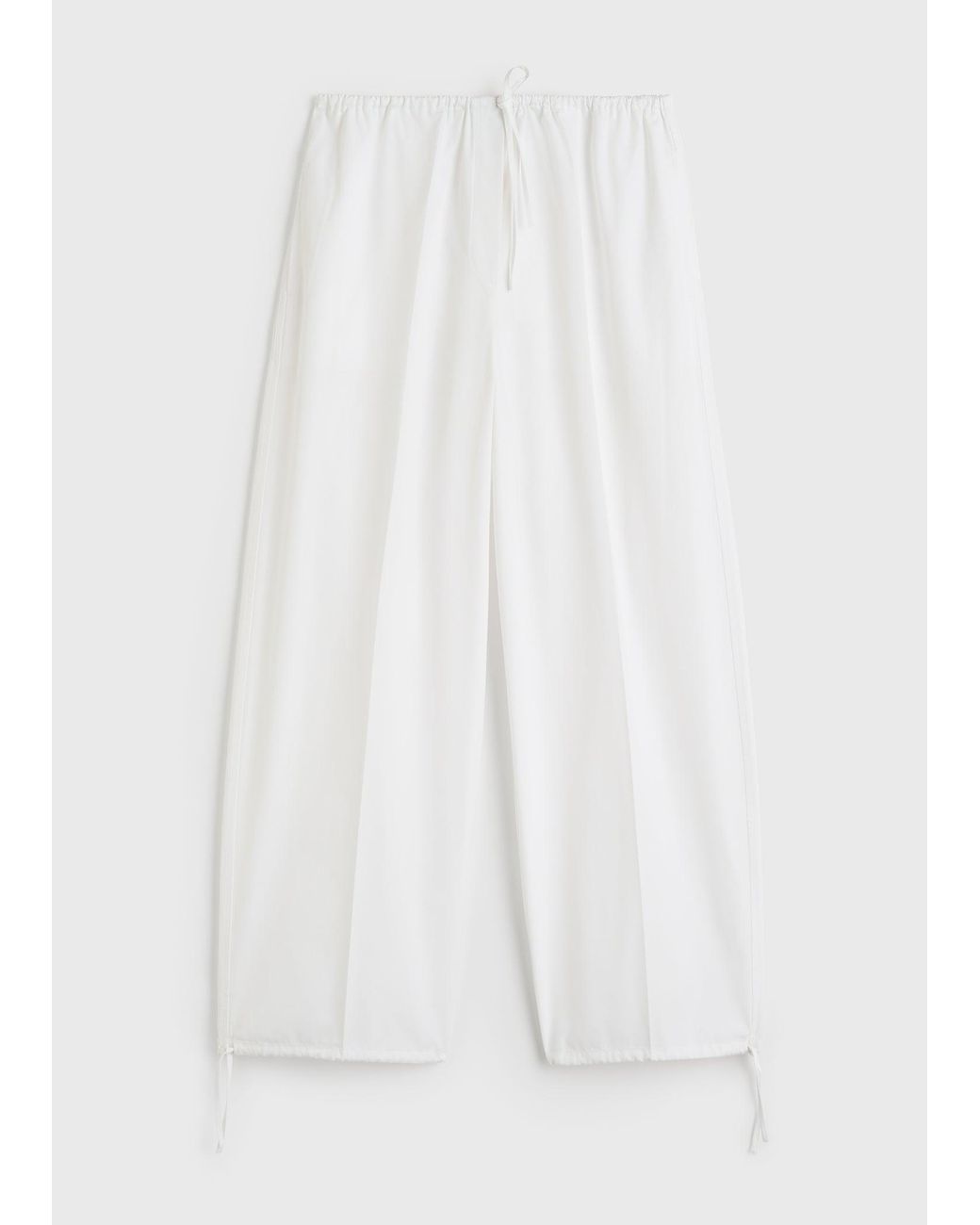 Totême White Drawstring Cotton Trousers