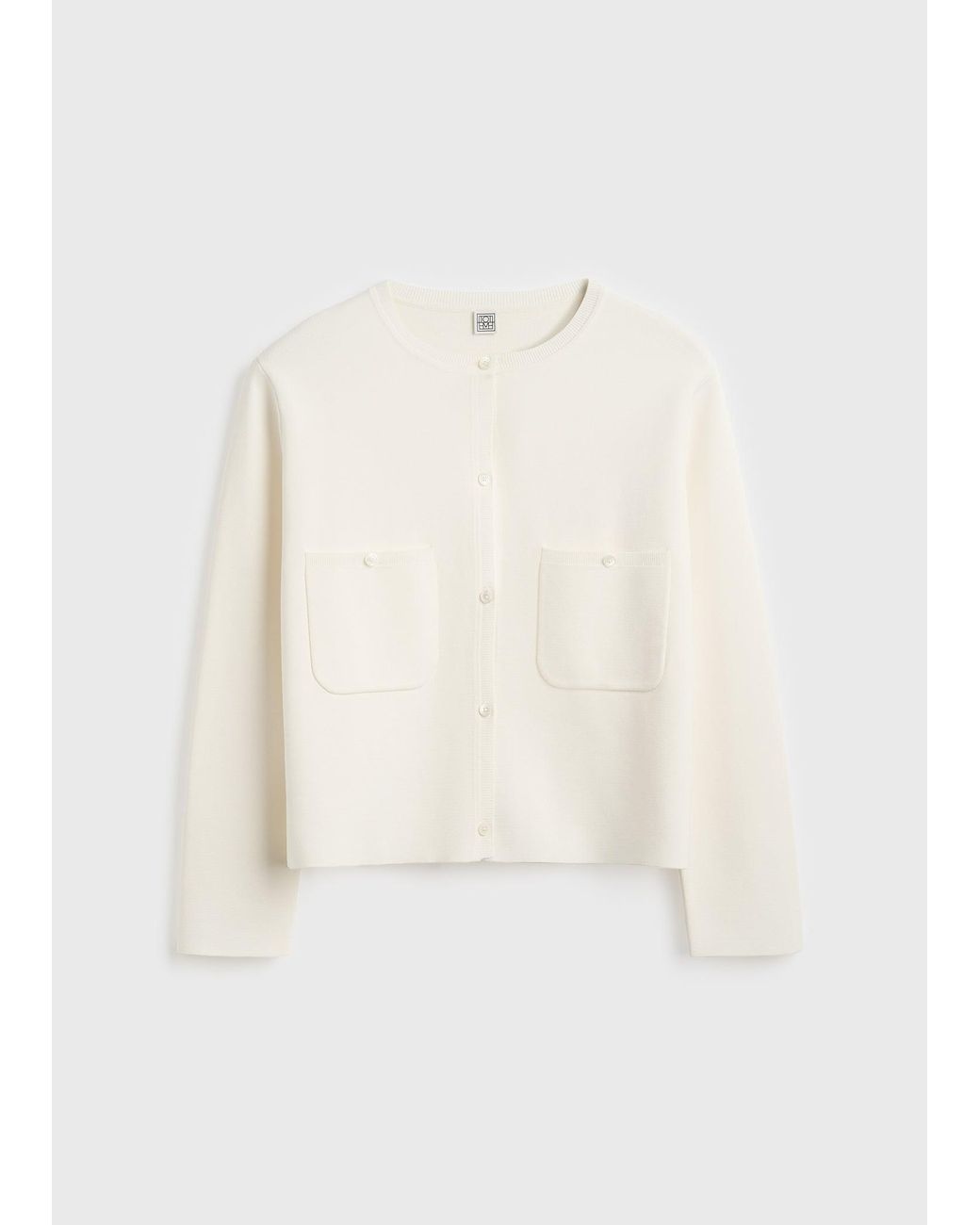 Totême White Classic Compact Knit Cardigan
