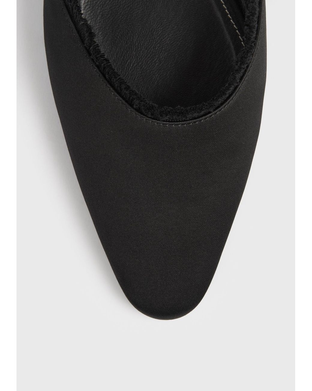 Totême  White Frayed Satin Lounge Slippers