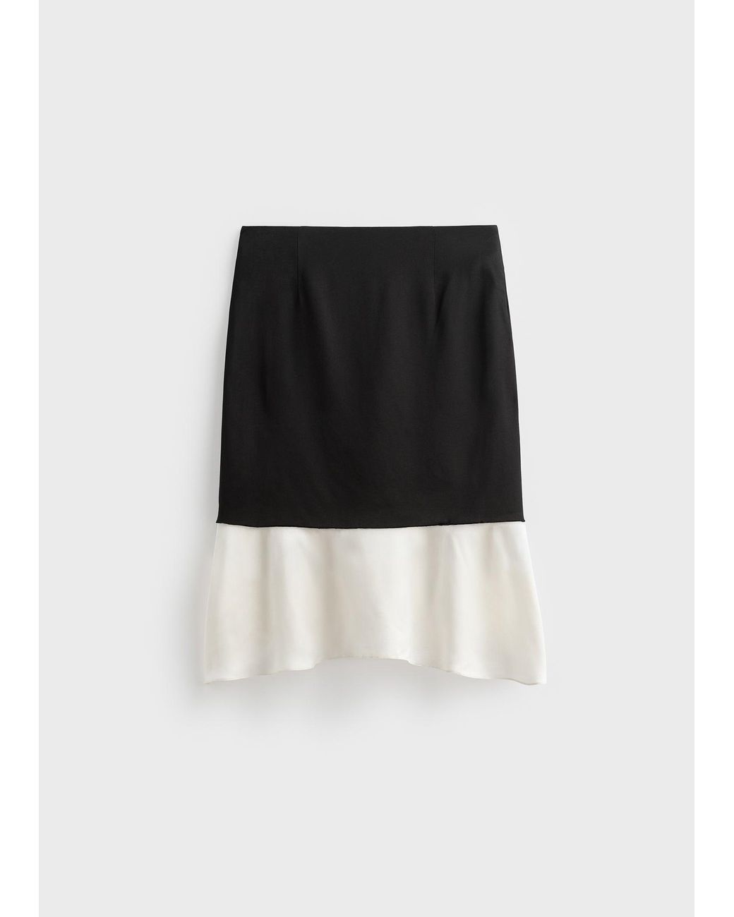 Totême White Layered Raw-Edge Skirt