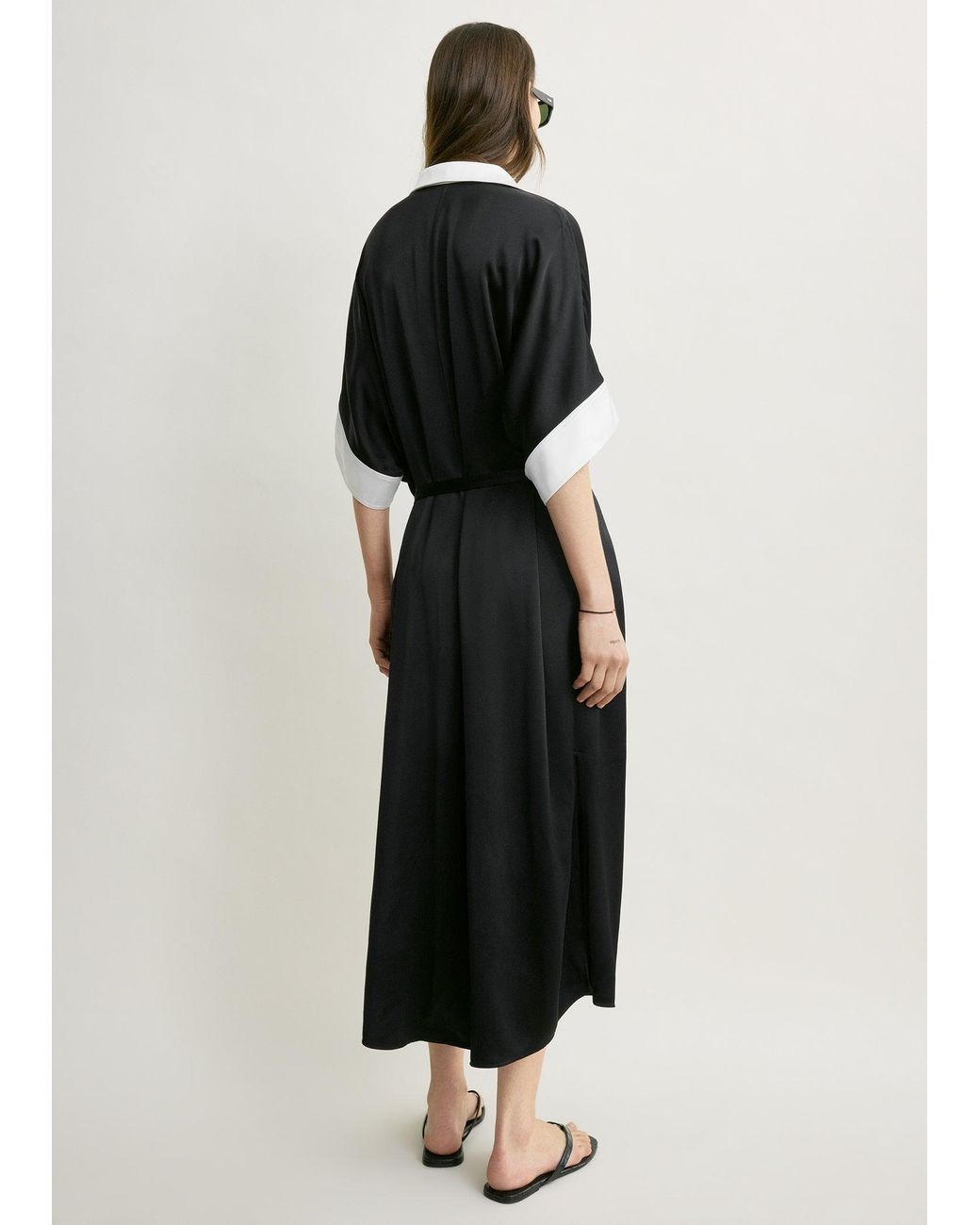 Totême Black Satin Shirtdress
