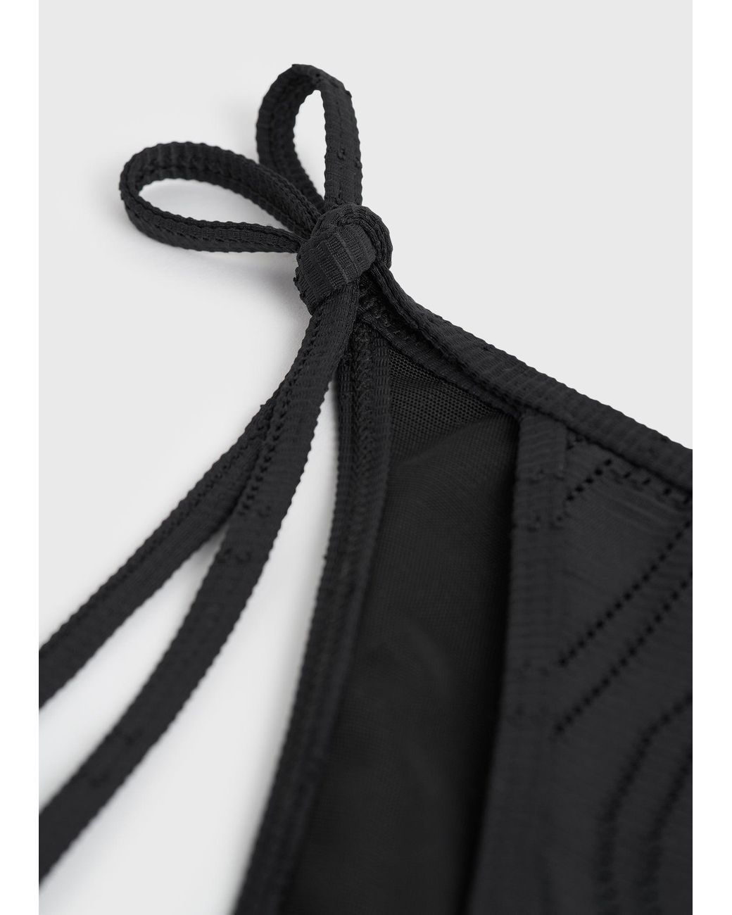 Totême Black Monogram Pointelle Bikini Bottoms