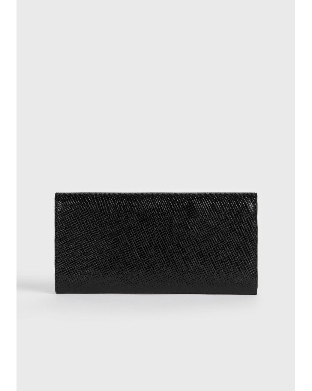 Totême Black T-Lock Palmellato-Patent Wallet