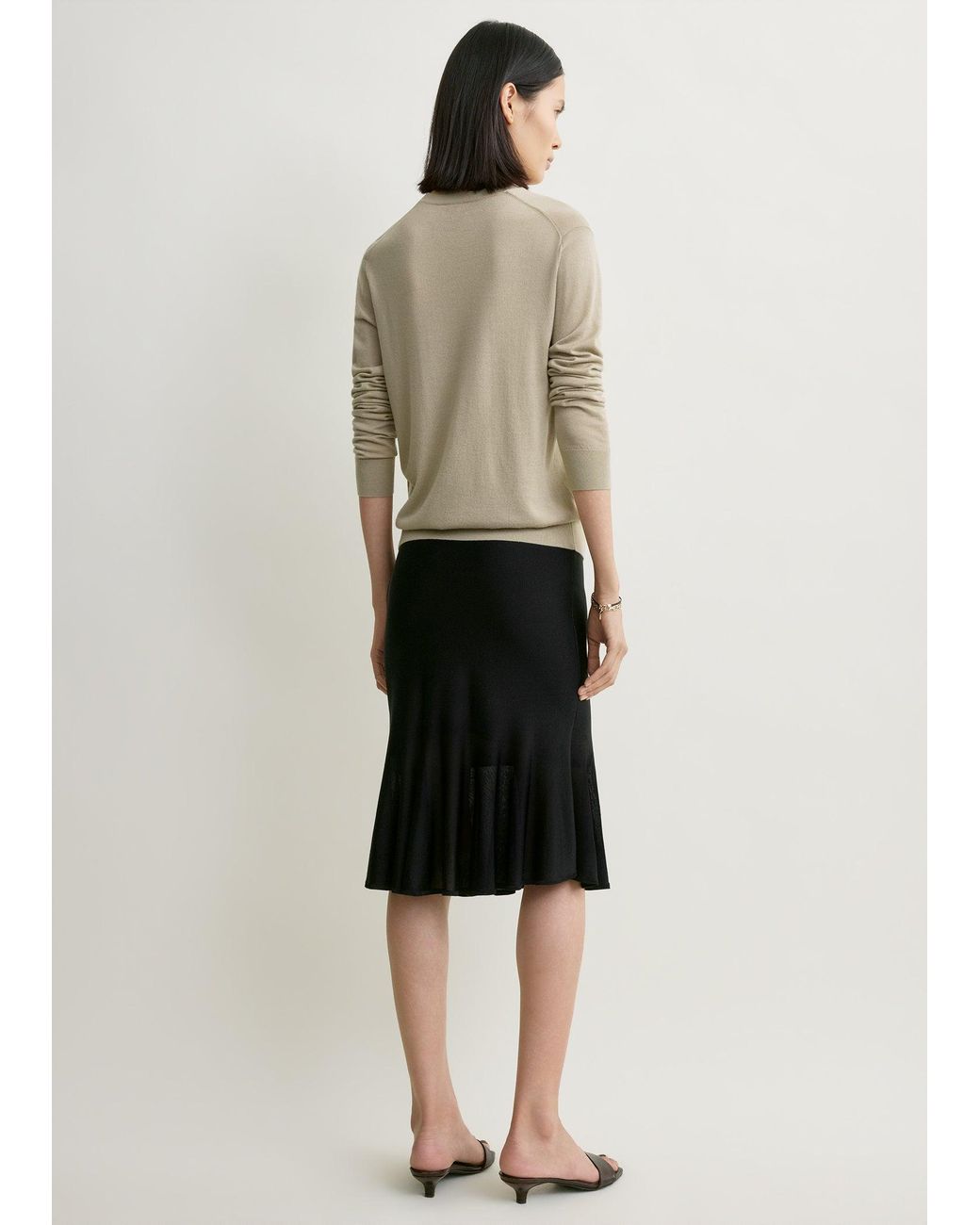 Totême Natural Fluted Knit Skirt