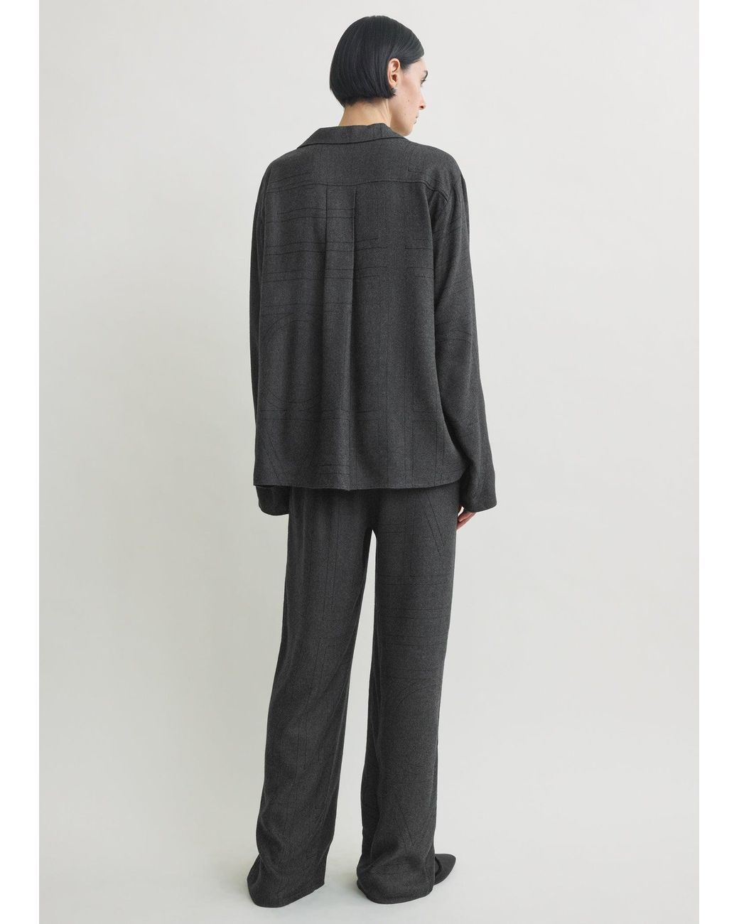 Totême Multicolor Monogram Flannel Pj Top Charcoal