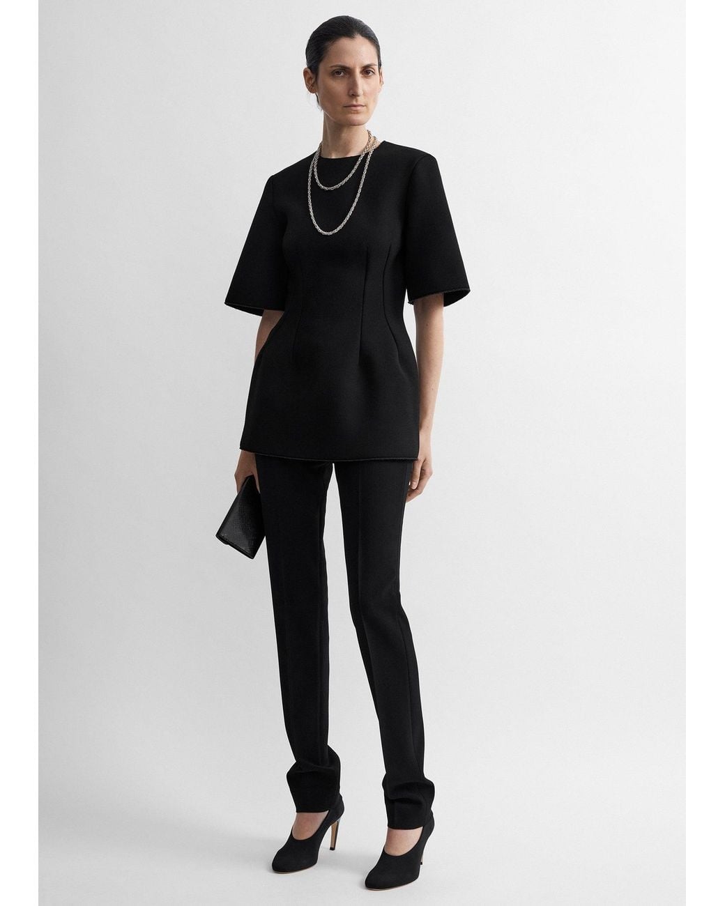 Totême Black Sculptural Scuba Top
