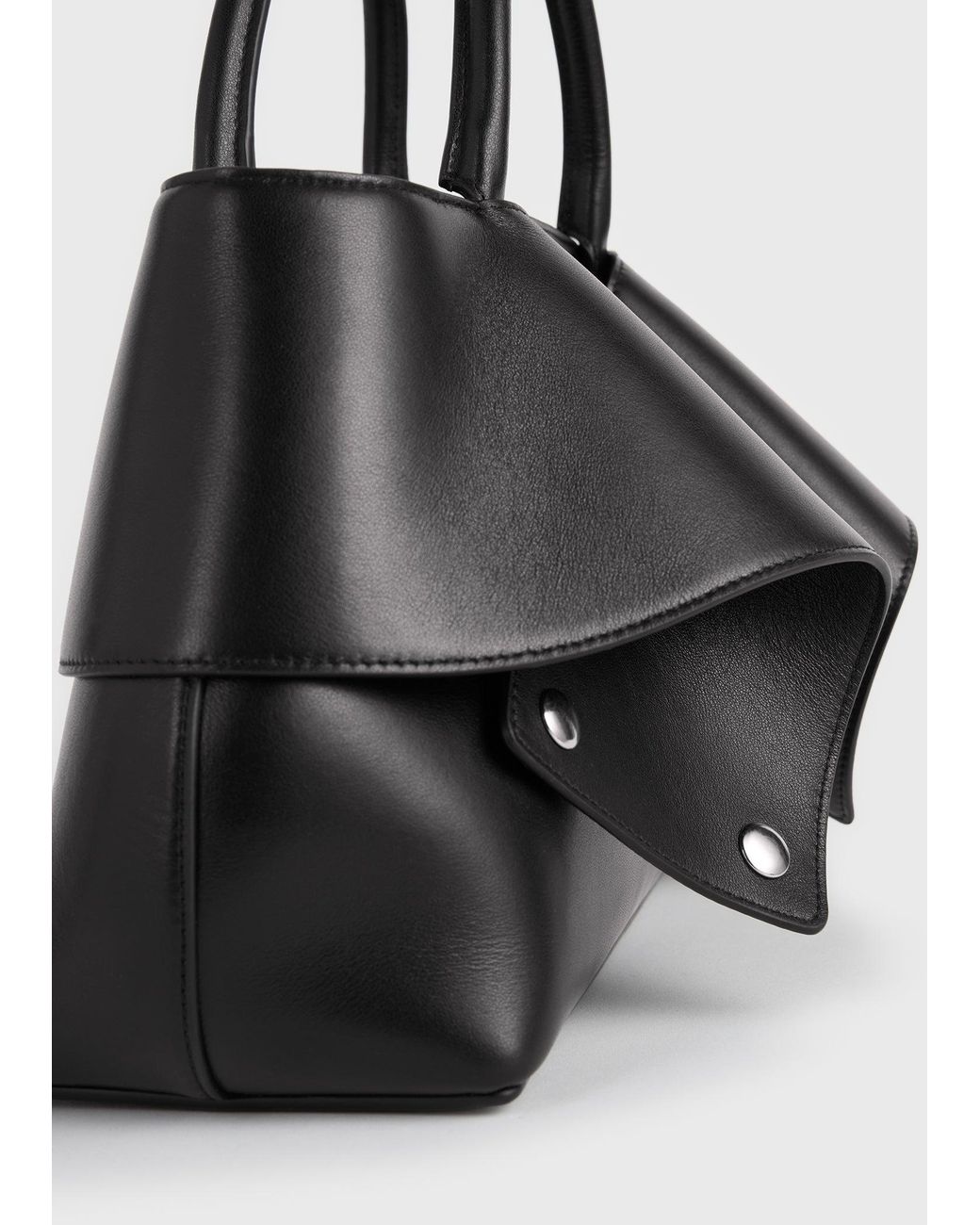 Totême Black Mercer Leather Tote Handbag