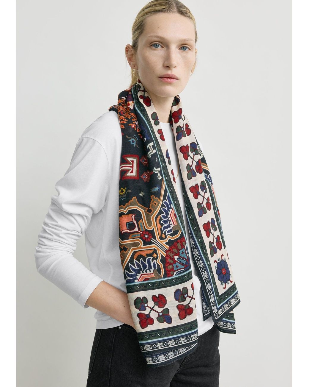 Totême  Red Winter Blanket Wool Scarf
