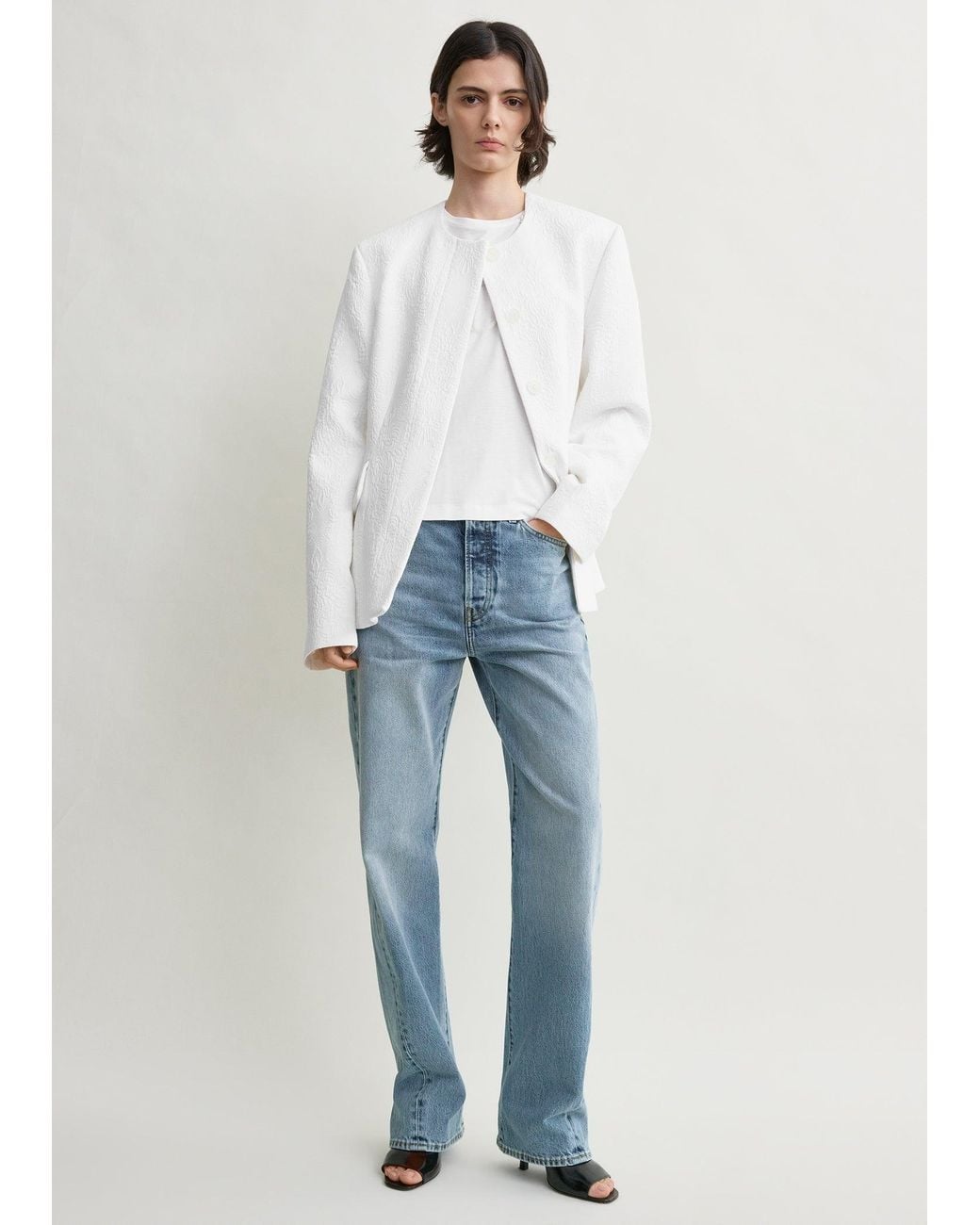 Totême Blue Jacquard Cotton Jacket