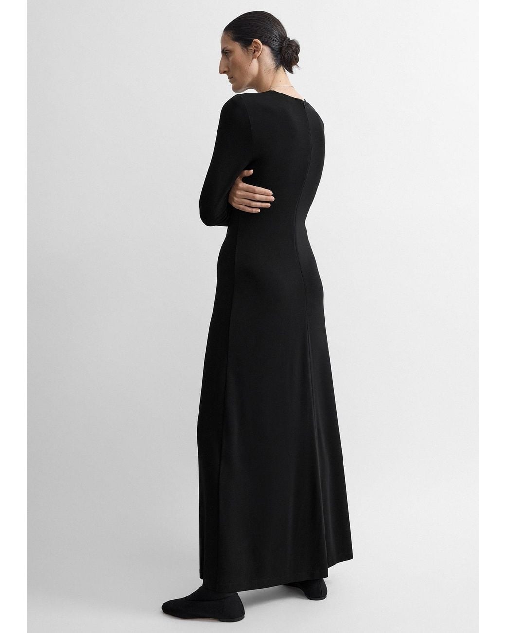 Totême Black Long-Sleeve Everyday Dress