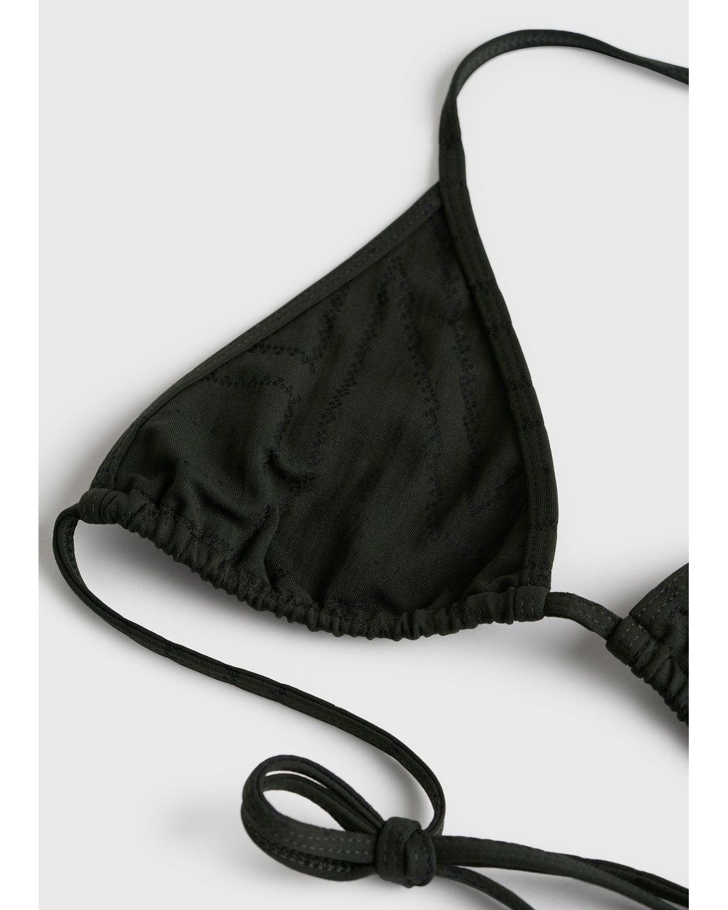 Totême Natural Monogram Pointelle Bikini Top