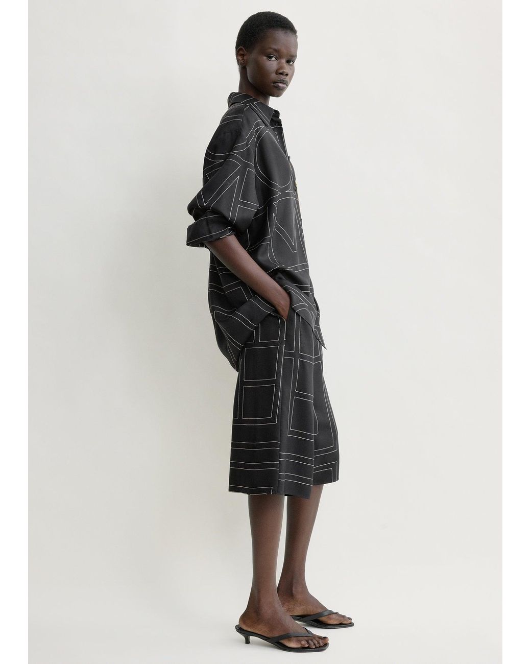Totême Black Classic Embroidered Shirt