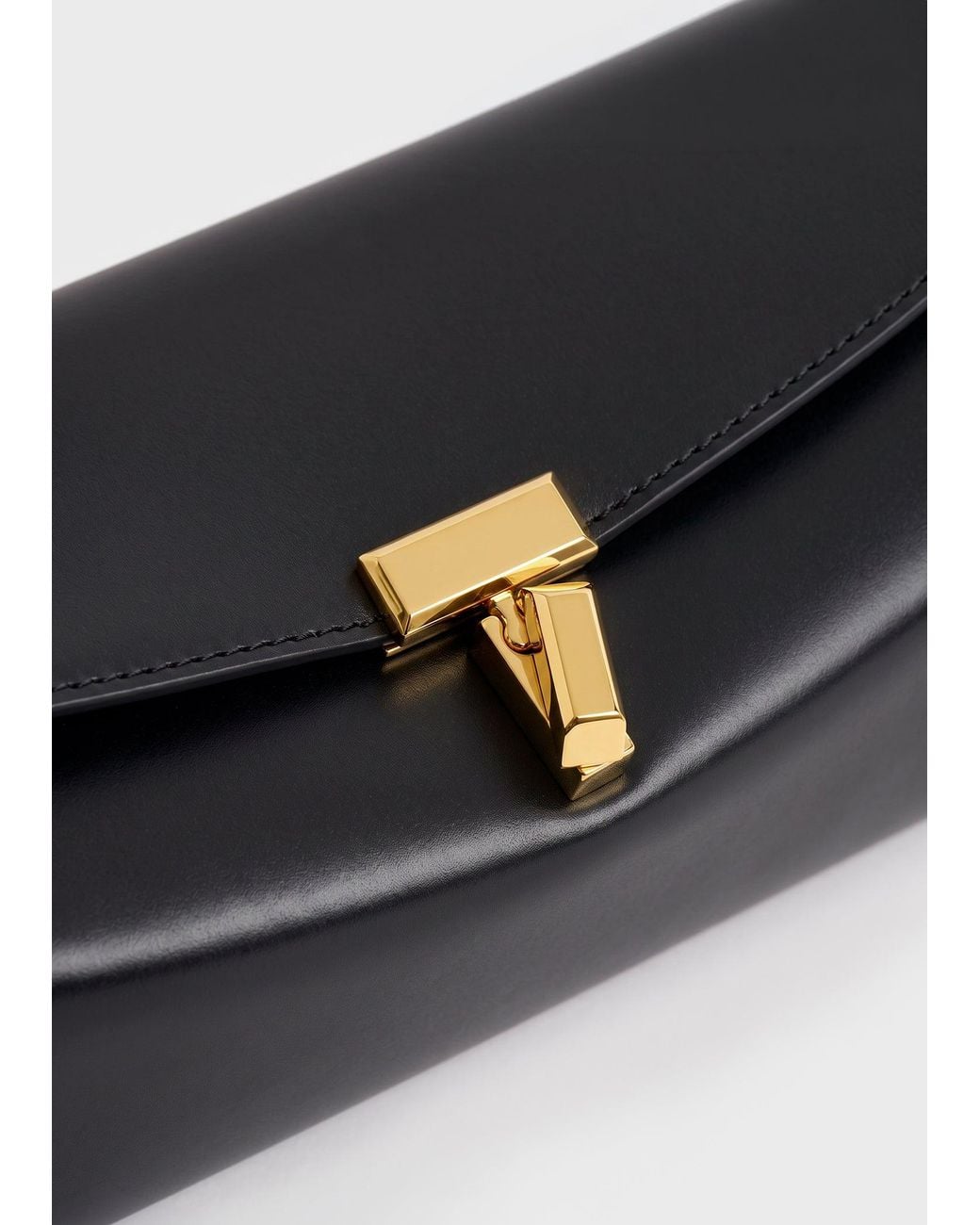 Totême Black Big T-Lock Leather Slim