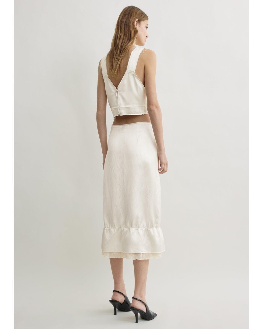 Totême  Natural Layered Satin Skirt
