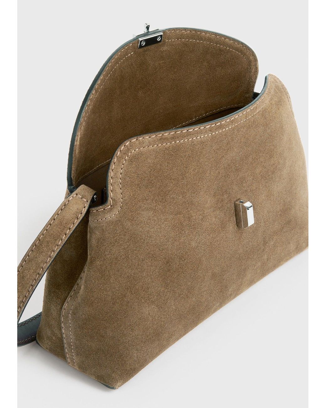 Totême  Natural T-Lock Suede Clutch