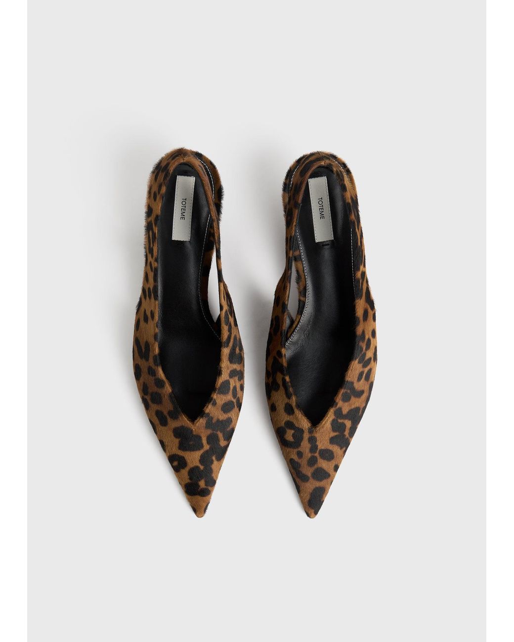 Totême  White Wedge-Heel Pony Hair Slingbacks