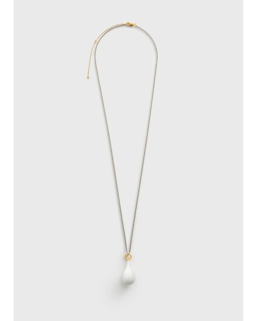 Totême White Medium Crystal Drop Necklace