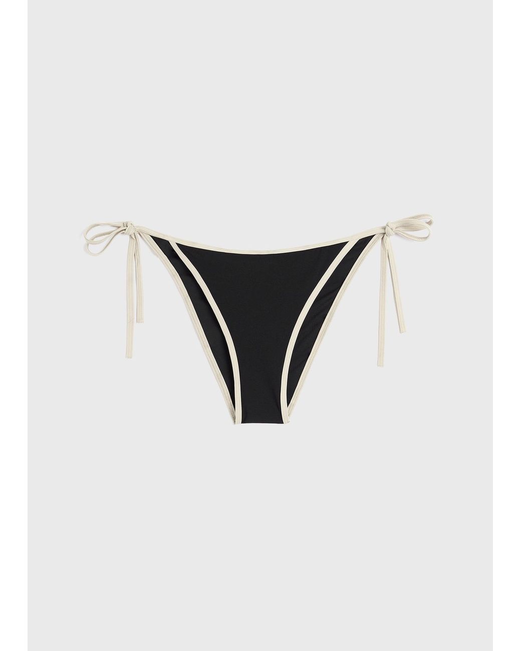 Totême White Stripe Tie Bikini Bottoms