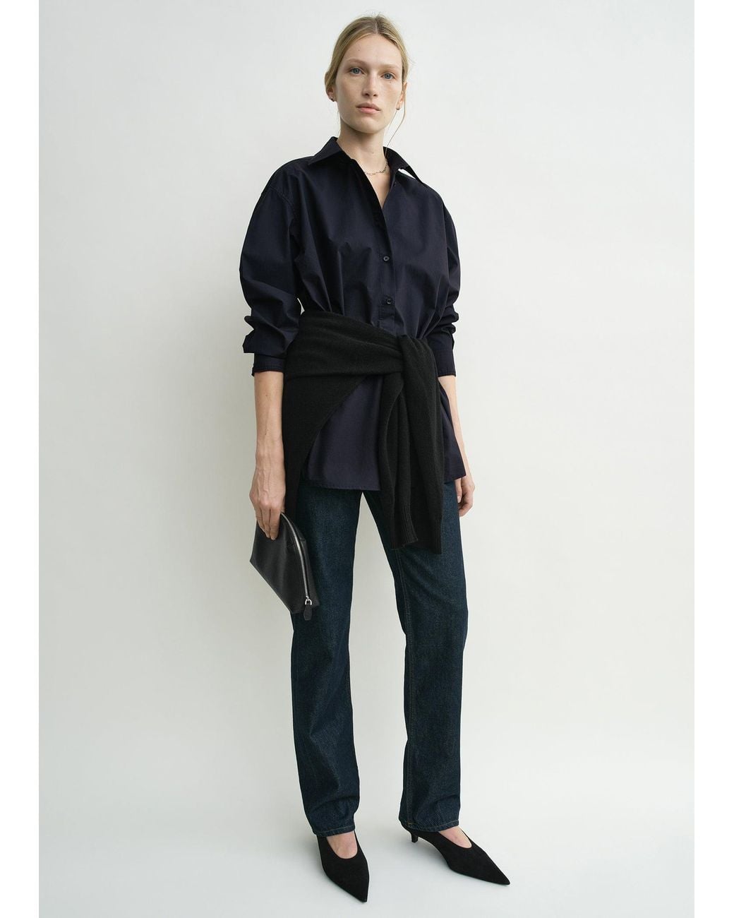 Totême Blue Classic Tumbled Shirt