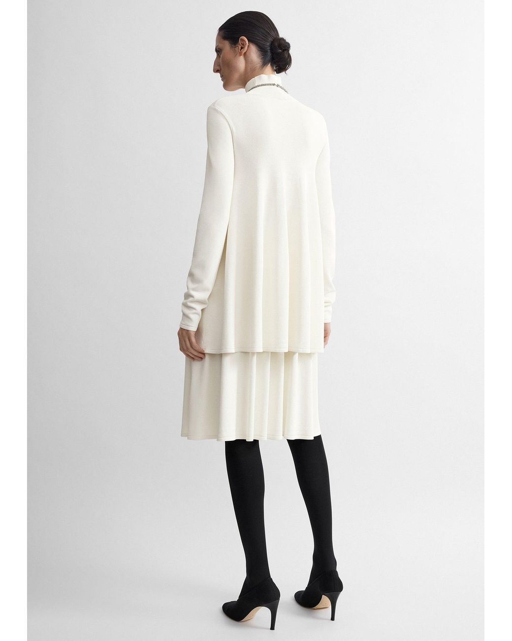 Totême White Crepe Turtleneck Top