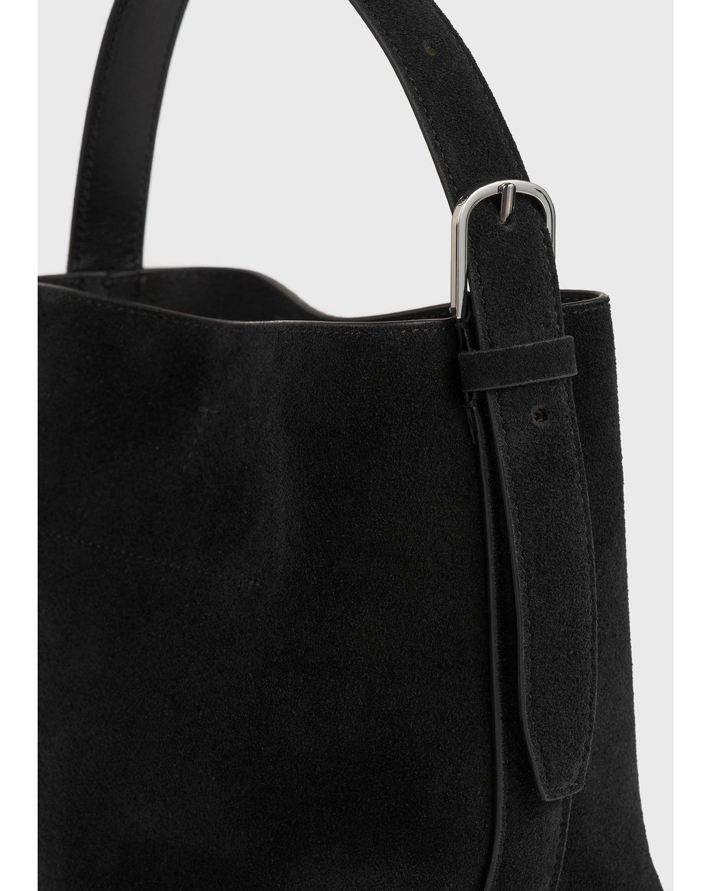 Totême  Black Small Belted Suede Tote