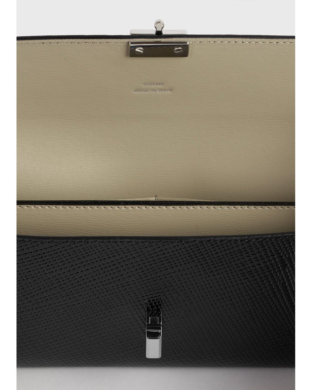 Totême Black T-Lock Palmellato-Patent Wallet