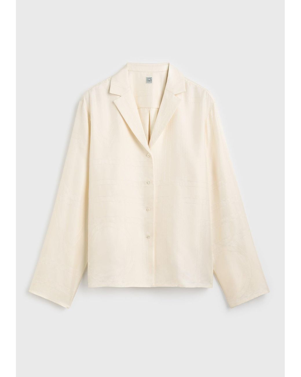 Totême Natural Monogram Silk Pj Top